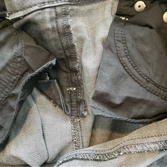 PRANA Kayla Jeans Black Wash White Contrast Stitch Stretch Skinny Slim - Picture 5 of 14